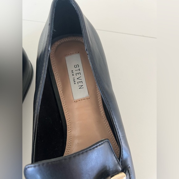 Steven By Steve Madden New York Verta Black Gold Bit Pointed Toe Flats Size 9 - Picture 7 of 13